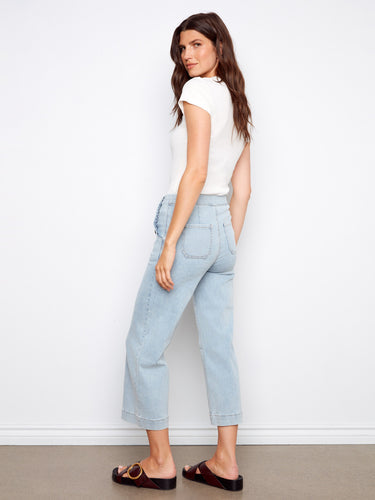 Carolyn- Wide Leg Button Jean
