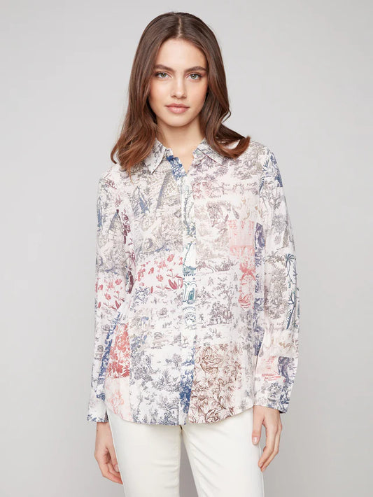 Charlie B Printed Button-Up Shirt - Frame