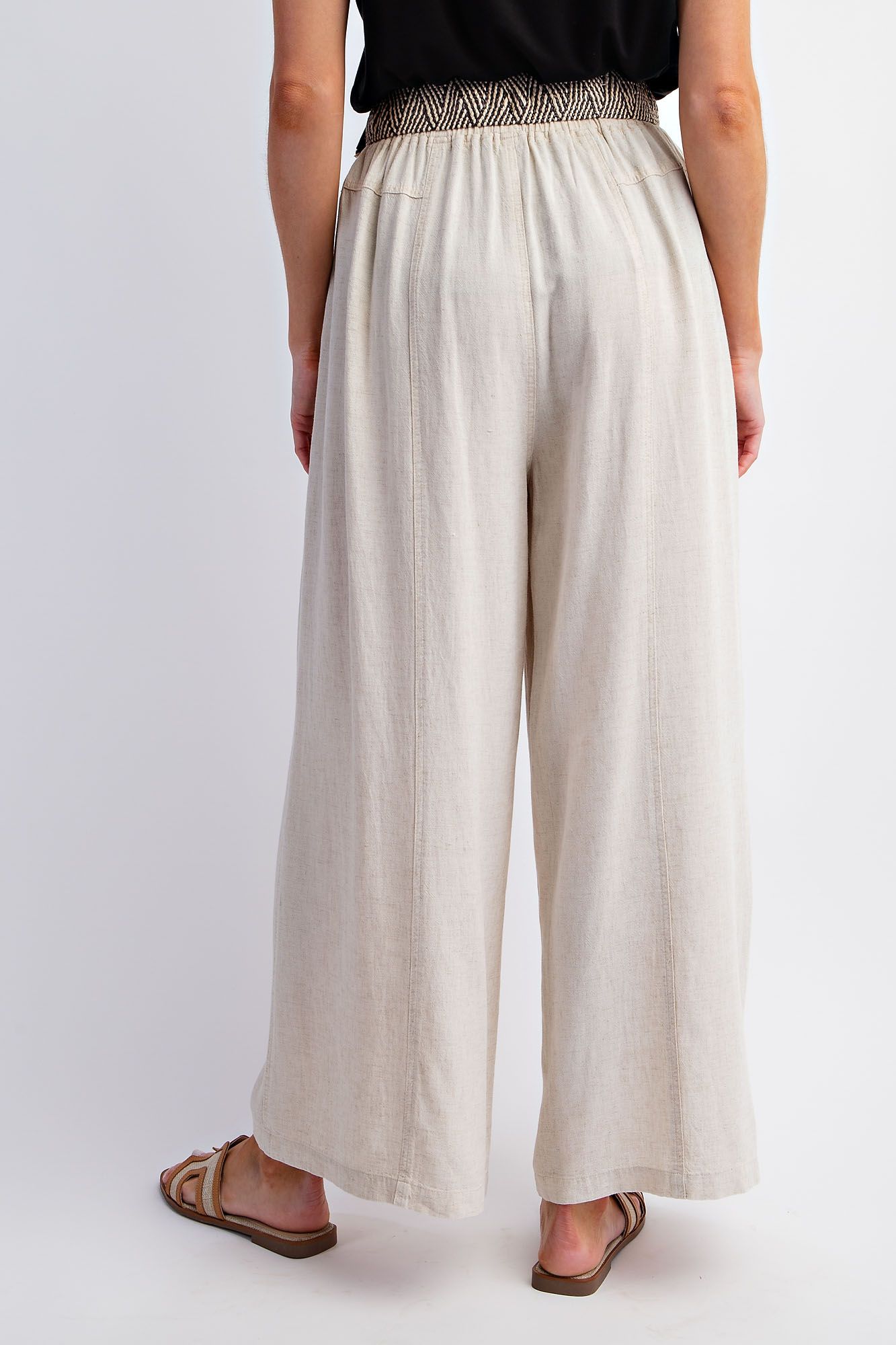 Mineral Washed Linen Pants - Oatmeal