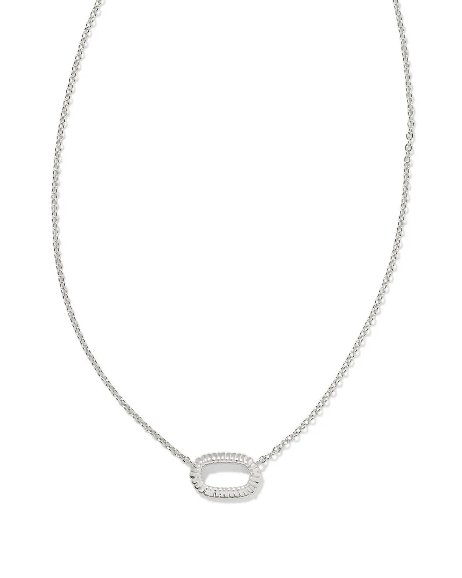 Elisa Ridge Silver Rhodium Plated Open Frame Pendant