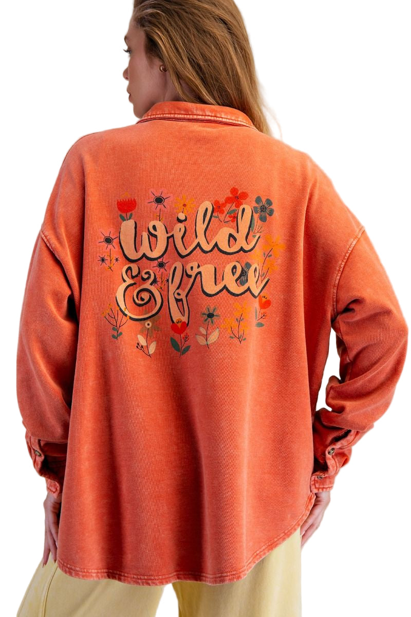 BUTTON DOWN MINERAL WASHED TERRY SHACKET