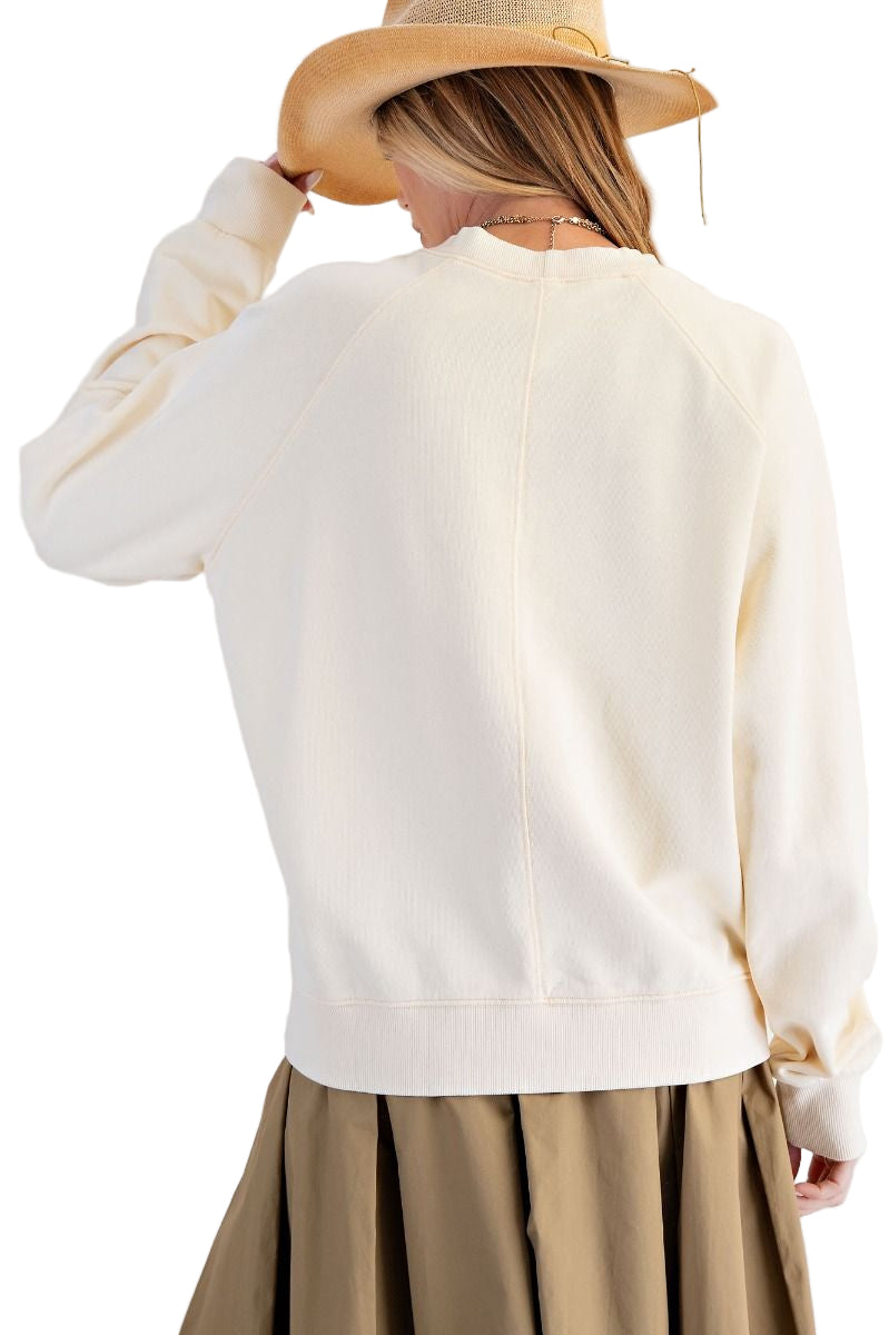 BOOTS PRINT MINERAL WASHED TERRY KNIT PULLOVER