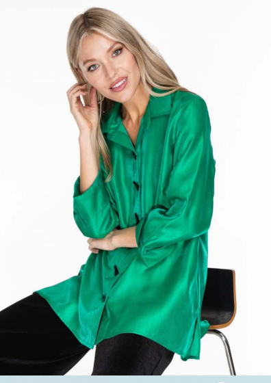 Button Down Shirt- Emerald