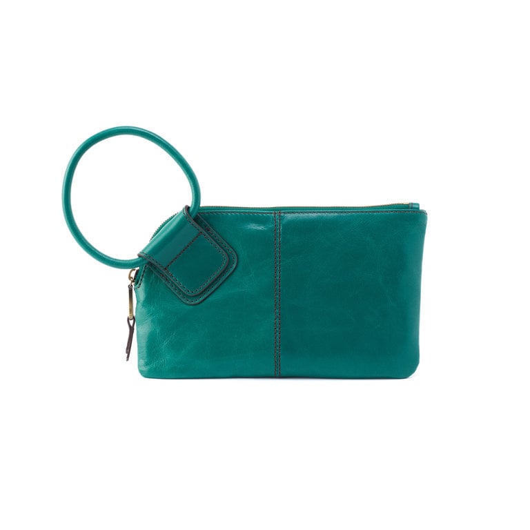 Sable Polished Leather Wristlet