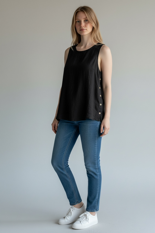 The Uptown Grace Top with Button Downside ~ C4425-035B