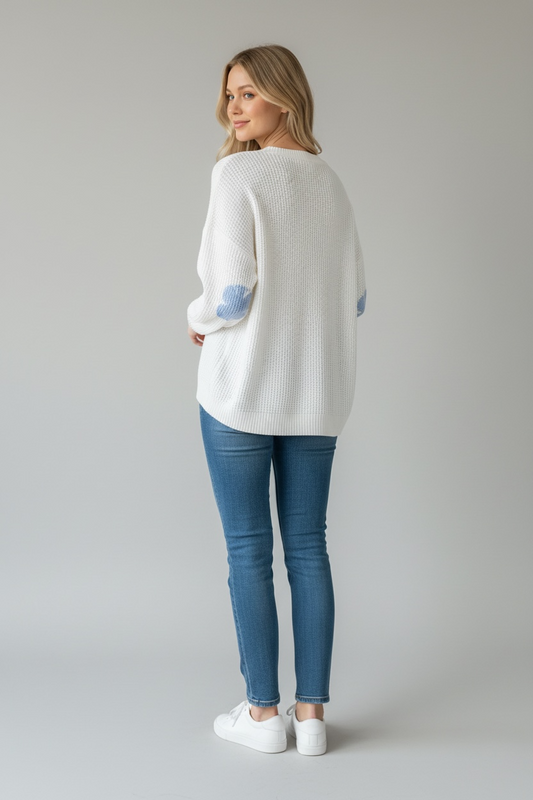 Sky Bloom Open-Knit Sweater ~ C2793-114C