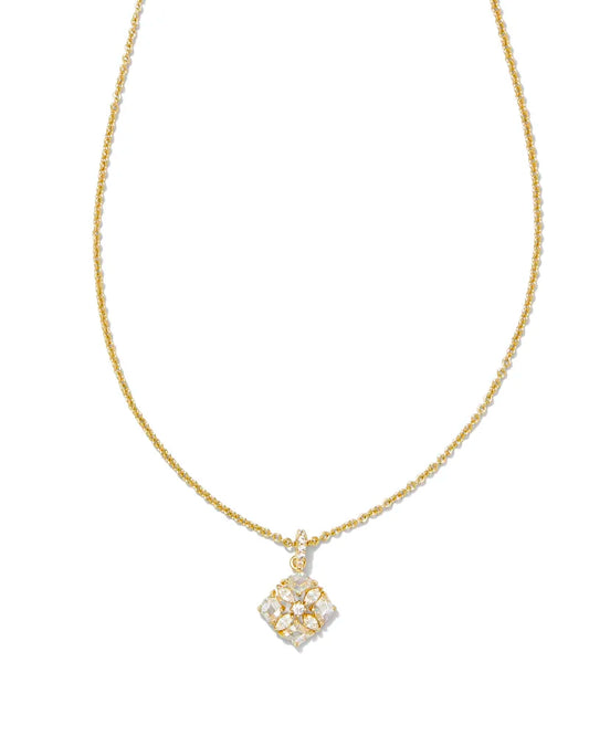 Dira Gold Crystal Short Pendant