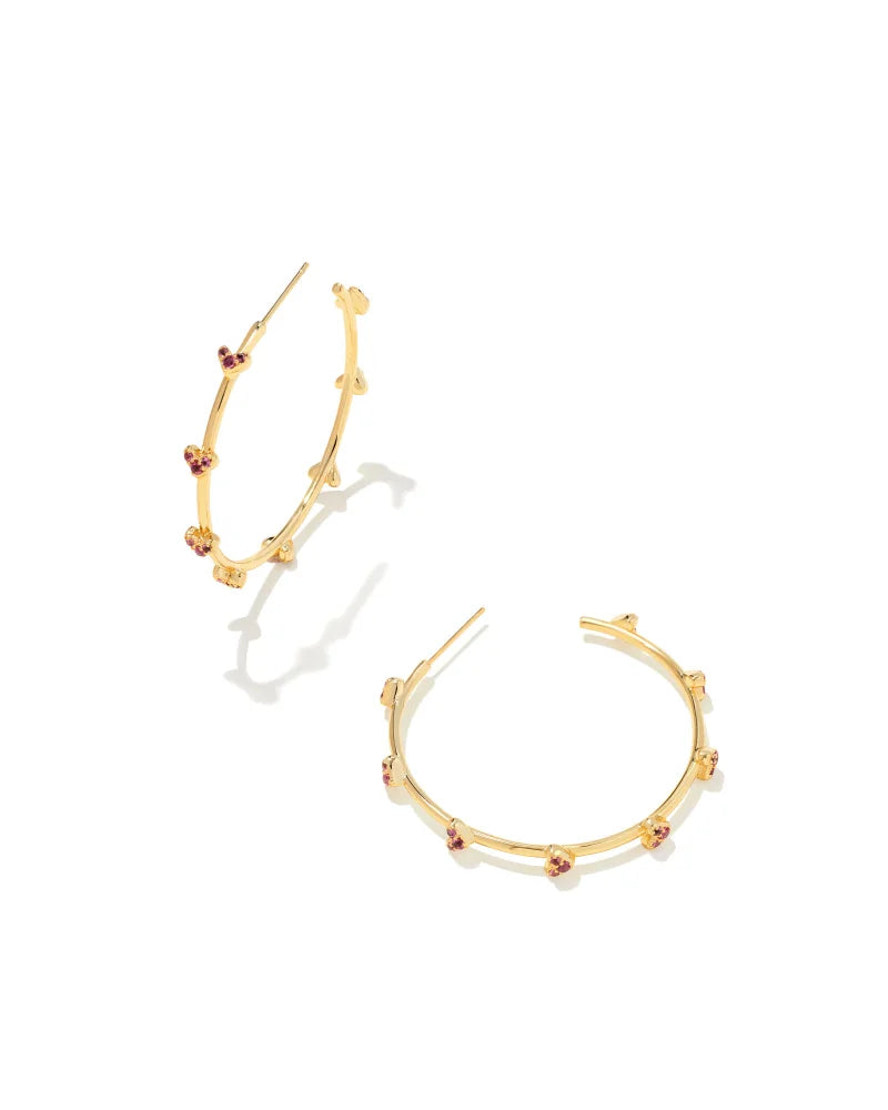 !Haven Crystal Heart Hoop Earrings