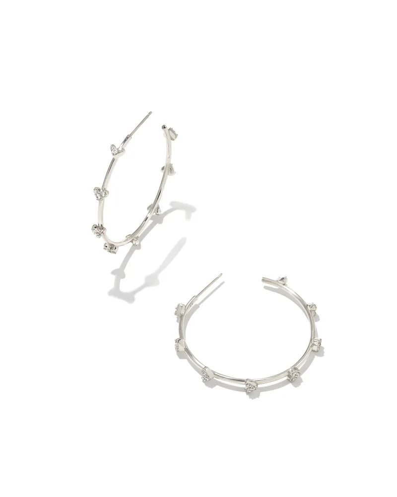 !Haven Crystal Heart Hoop Earrings