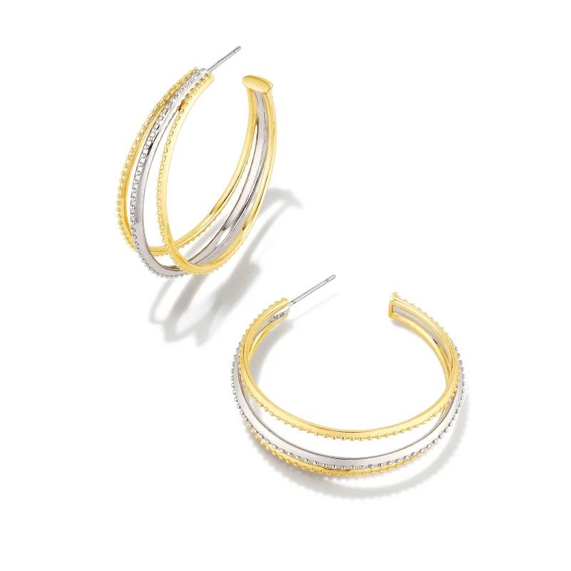 Dana Hoop Earrings - Mixed Metal