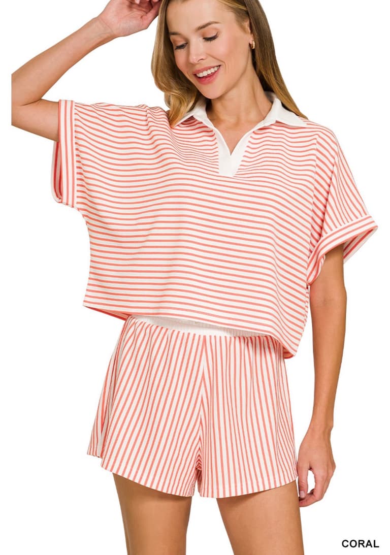 Striped Collared Top
