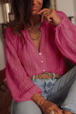 Pink Laced Button Down