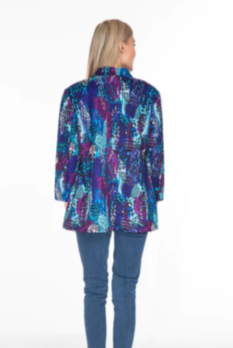 Printed Quilt Jacket- Purple and Blue