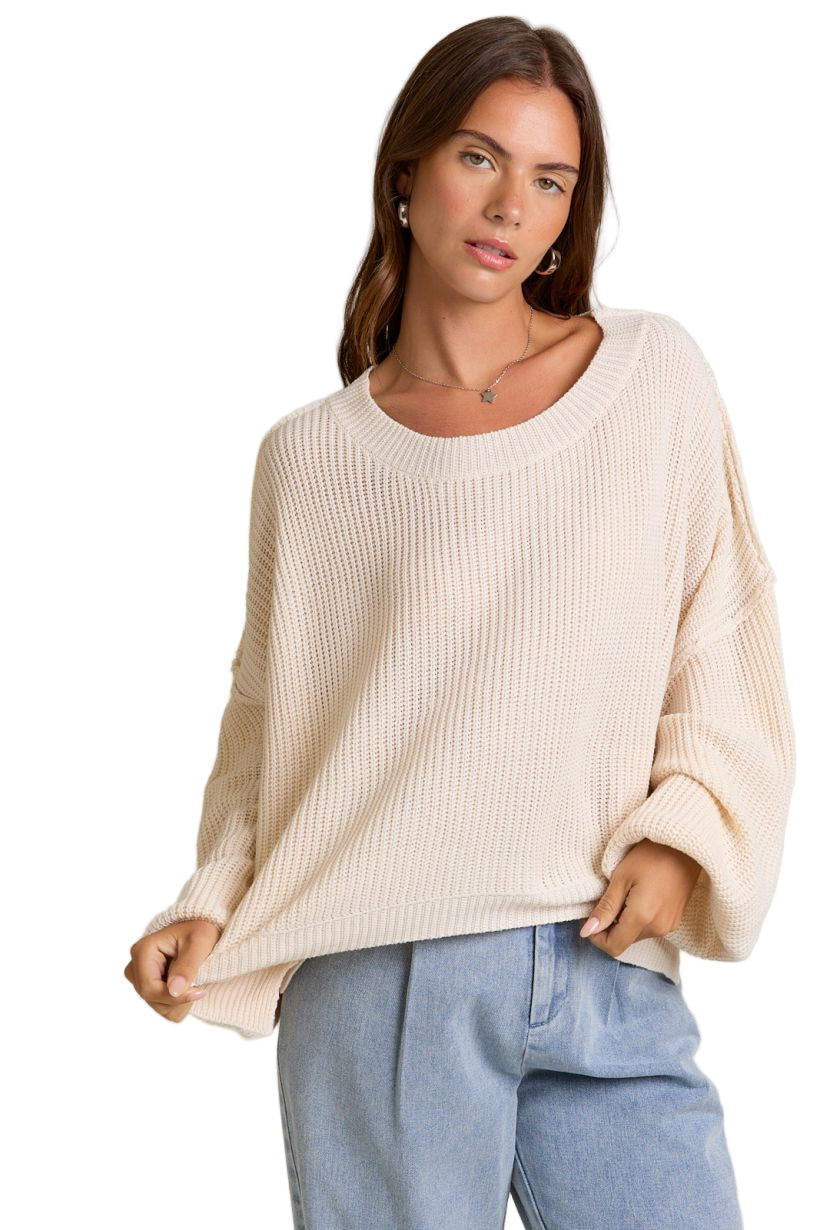 PULLOVER SWEATER WITH MOCK NECKLINE