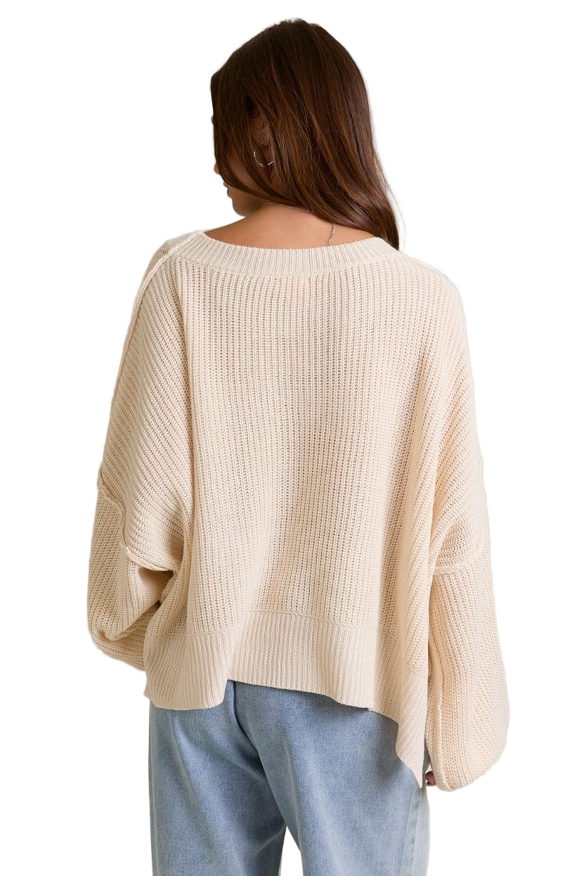 PULLOVER SWEATER WITH MOCK NECKLINE