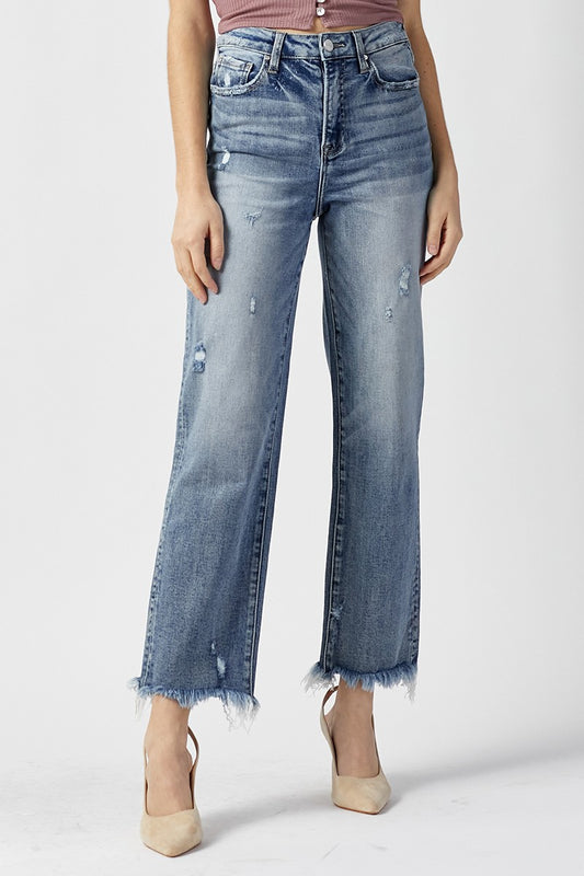 High-Rise Straight Jeans - Light