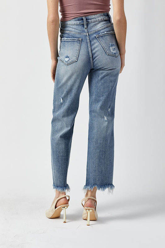 High-Rise Straight Jeans - Light