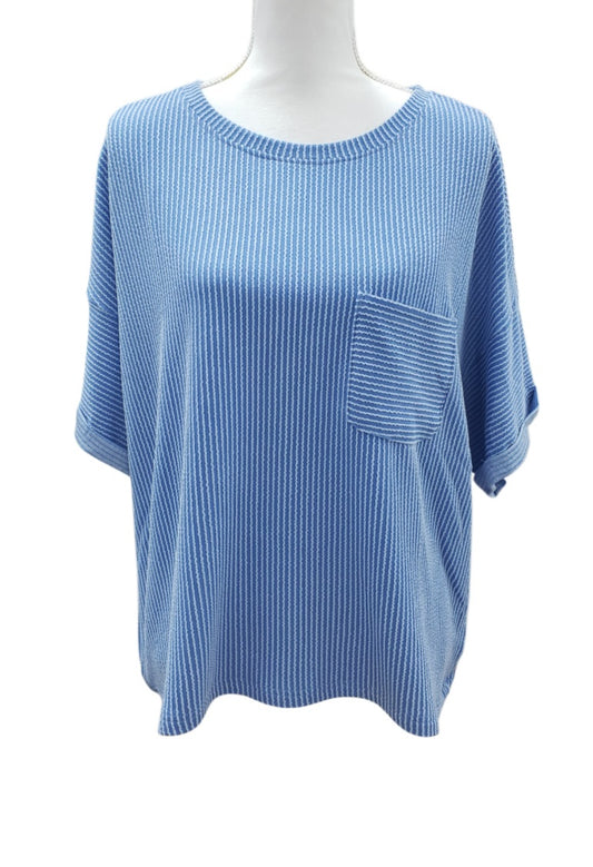 Casual Textured Stripe Tee