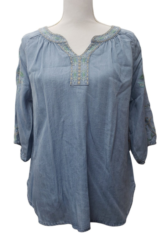 Embroidered Denim Shirt