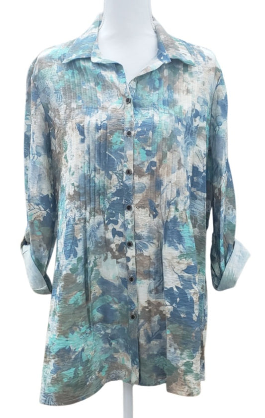 Button-down Long Sleeve Top
