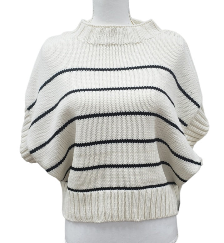 Zenana stripped short sleeve sweater top
