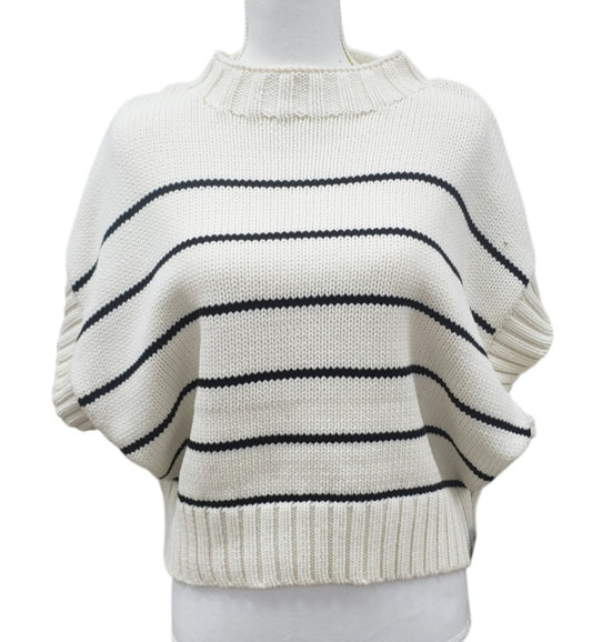 Zenana stripped short sleeve sweater top