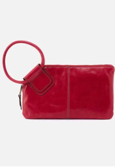 Sable Polished Leather Wristlet