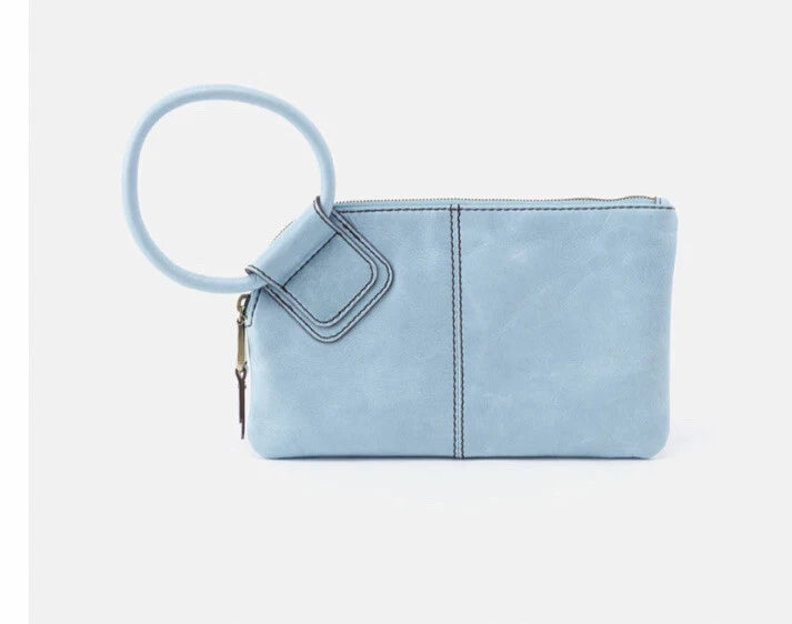 Sable Polished Leather Wristlet