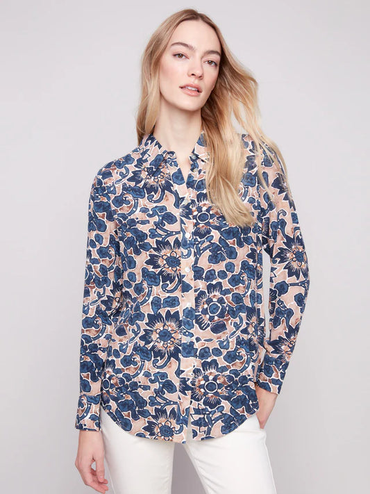 Charlie B Printed Button-Up Shirt - Cavolo