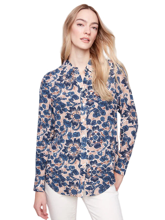 Charlie B Printed Button-Up Shirt - Cavolo