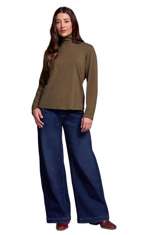 Tribal Long-Sleeve Turtle Neck Top