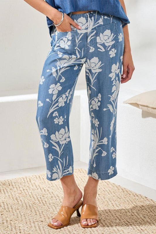 Floral Flow Denim Pants