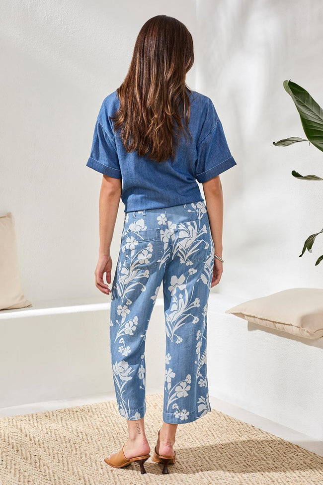 Floral Flow Denim Pants