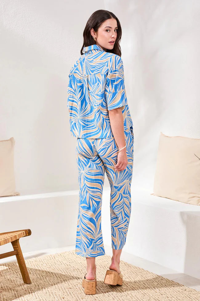 Printed Loop Stitch Button-Front Camp Shirt ~ 3100O-8373-0169