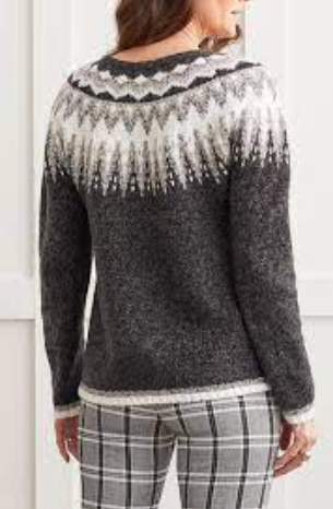 Tribal Sweater- Ash/White