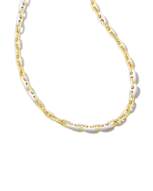 Bailey Gold Chain Necklace in White Mix