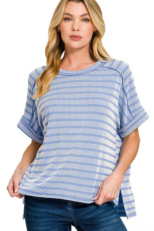 Striped Ribbed Top
