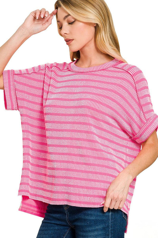 Striped Ribbed Top