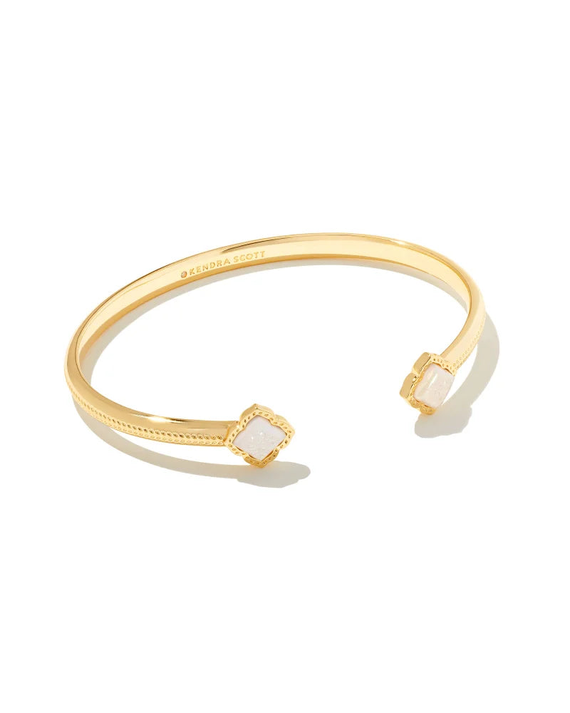 Mallory Gold Cuff Bracelet in Iridescent Drusy