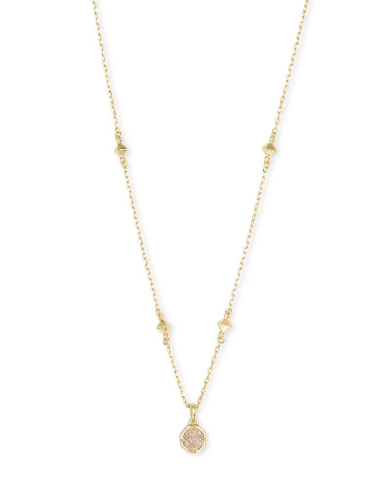 Nola Gold Pendant Necklace in Iridescent Drusy