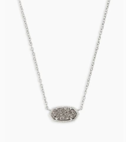 Elise Silver Drusy Pendant Necklace