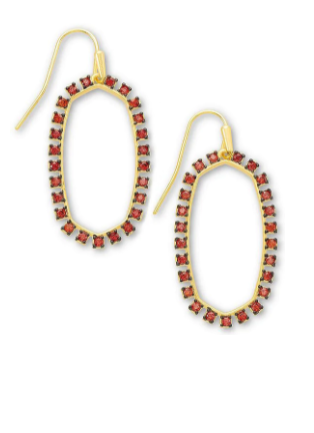 Elle Open Frame Crystal Drop Earrings