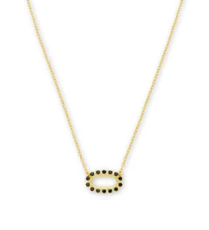 Elisa Open Frame Gold Necklace