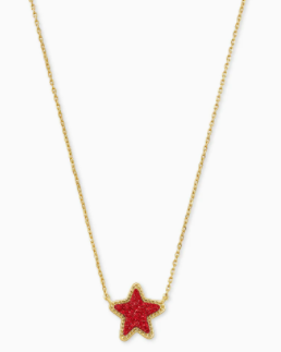 Jae Star Drusy in Gold Chain Extended Length Pendant Necklace